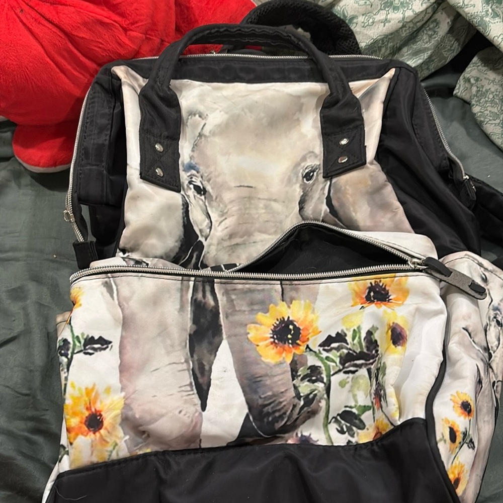 Elephant Sunflowerwer Backpack - image 1